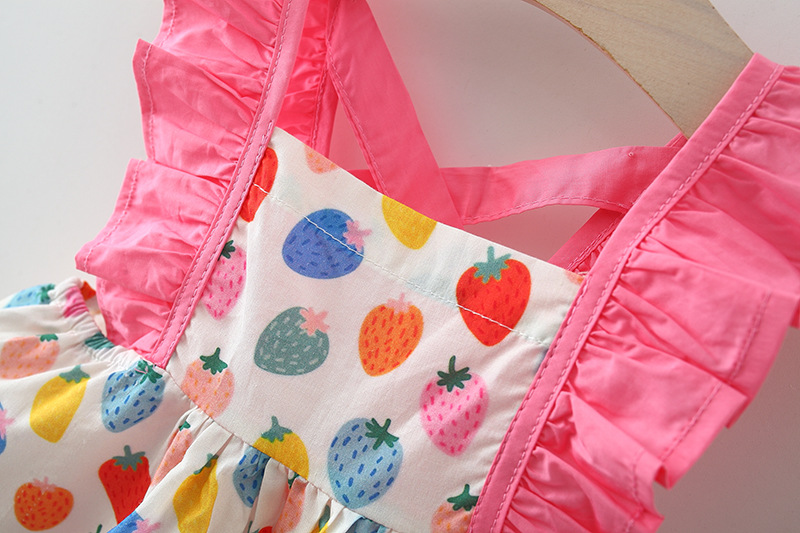 Sommerkleid für Mädchen, rosa, Neckholder, Prinzessinnenkleid, Strand, Hawaii-Geburtstagspartykleid (Mädchen 0–3 Jahre alt), lässiges Puffkleid_voghion.com