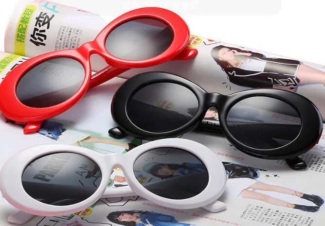 Clout Goggl NIRVANA Kurt Cobain Klasik Vintage Retro Beyaz Siyah Oval Güneş Gözlüğü Alien Shad 90'lar Güneş Punk Rock_voghion.com
