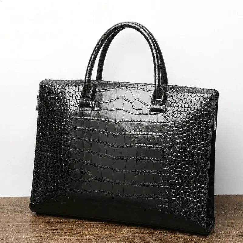 Héichqualitativ Männertasch Echt Moud Geschäftsaktentasch Fir Männer Muster Lieder Handtasche Casual Schëllertaschen 240822_voghion.com