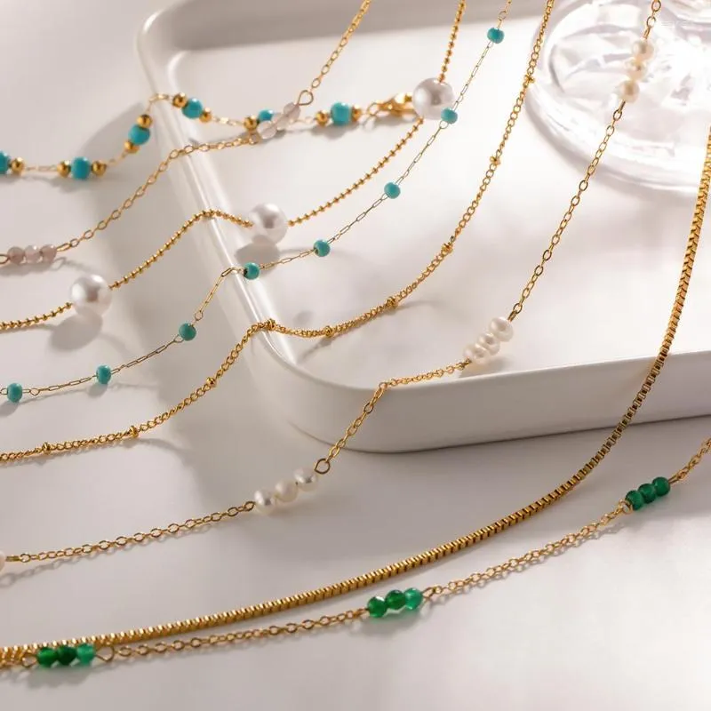 Ketten Vergoldeter Edelstahl Echte Perlenkette Mode Damenschmuck Für Frauen Schmuck Mädchen Geschenk_voghion.com