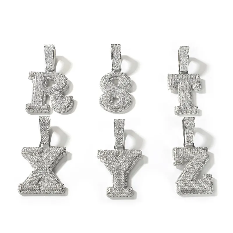 Colar com pingente masculino de personalidade hip hop com 26 letras_voghion.com