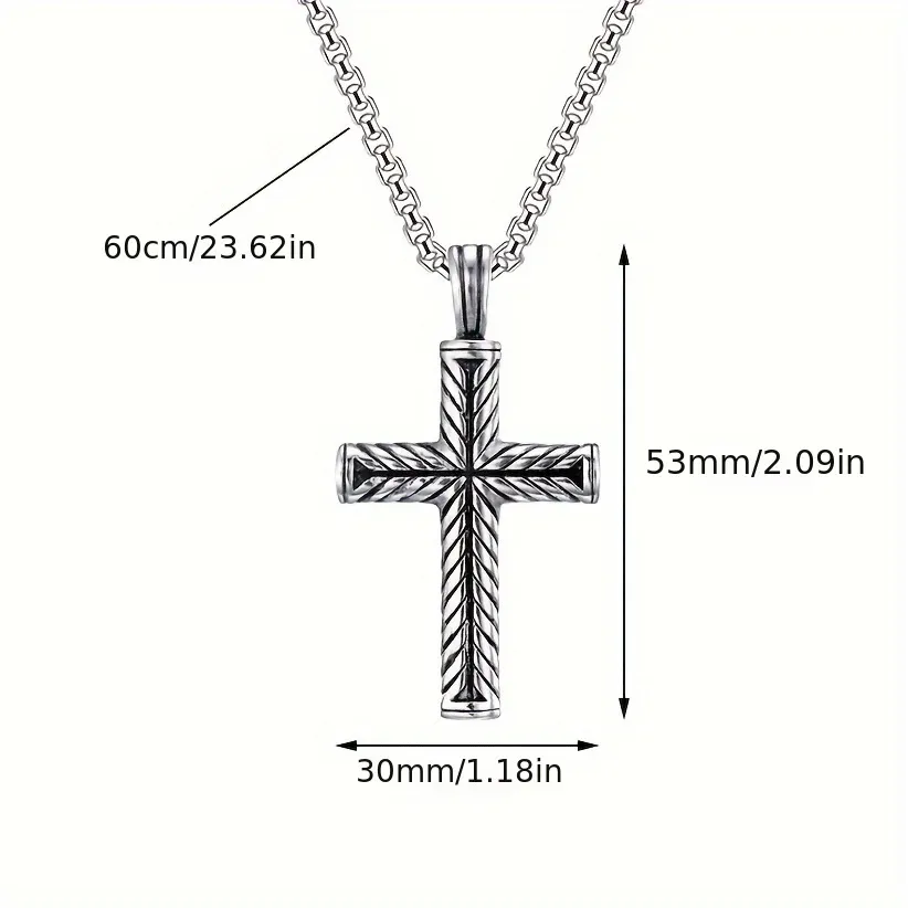 Colliers pendentifs Funky Easter Stripe Cross Collier cool pour hommes Accessoires de mode tendance en acier inoxydable_voghion.com
