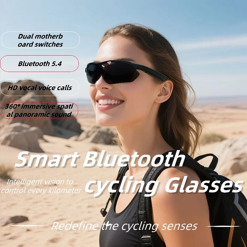 Smart Glasses Outdoor Sports Spectacles Bluetooth Sunglasses Voice Assistant UV Protection Glasses_voghion.com