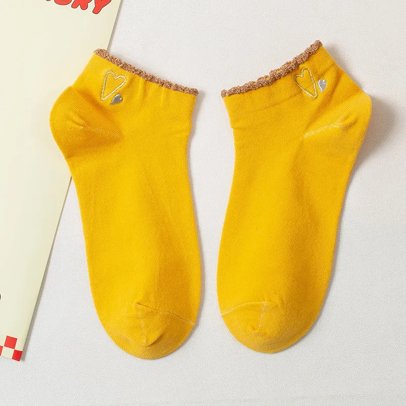 OC-SB9447 Frühling und Herbst Mädchen Flacher Mund Low Cut Student Motion Unsichtbare Bootssocken Liebe Polyester Großhandel_voghion.com