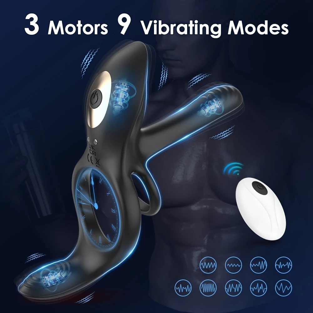 Vibratore ad anello con 3 motori e telecomando, giocattoli per adulti, stimolatore sessuale maschile e femminile C_voghion.com