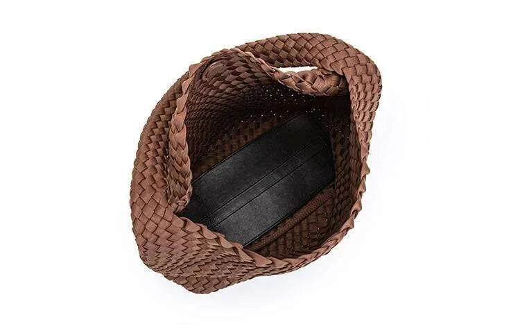 Borsa a tracolla da donna in neoprene intrecciato, fatta a mano, casual, di grande capacità, con tracolla_voghion.com