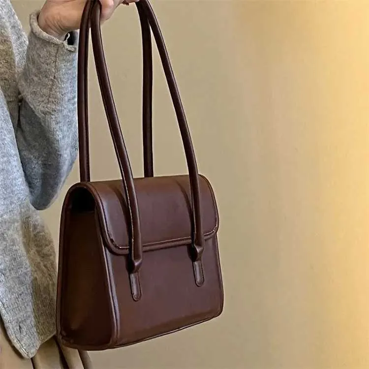 Designer-Tasche, einfarbig, Retro-Textur, Schultertasche, tägliche Erinnerung für Studenten. Hochwertige neue Damenhandtasche aus PU-Leder_voghion.com