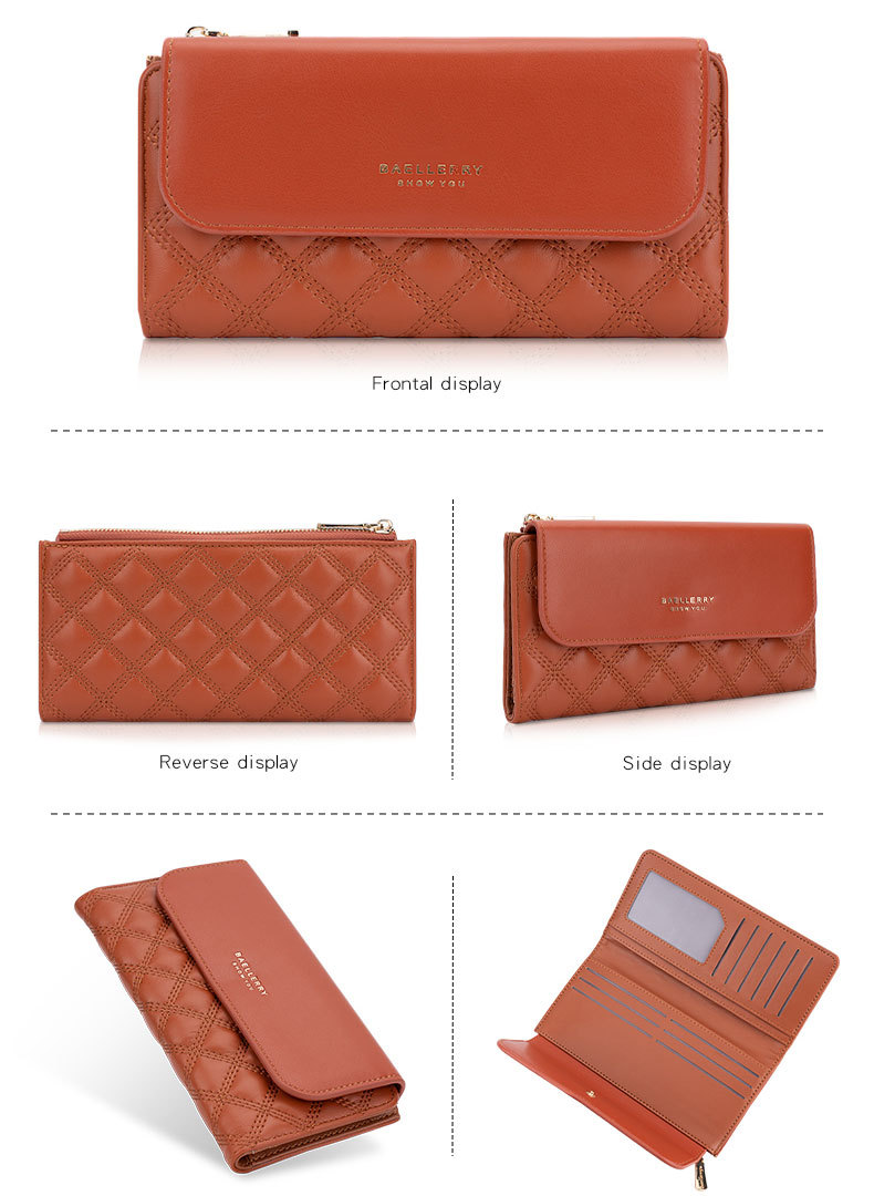 Baellerry nuovo portafoglio lungo da donna in stile coreano trapuntato multi-carta portafoglio a tre pieghe portafoglio da donna all'ingrosso_voghion.com