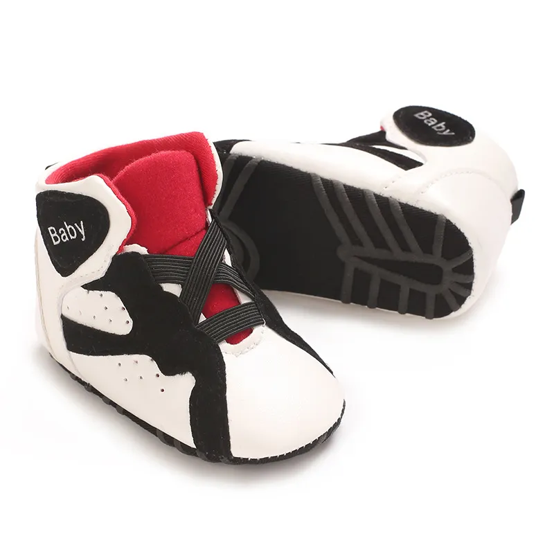 Muoti korkeavartiset vauvan pojat tytöt vauvan koripallo littlesprouts urheilukengät rento liukumaton ensiaskelkengät_voghion.com