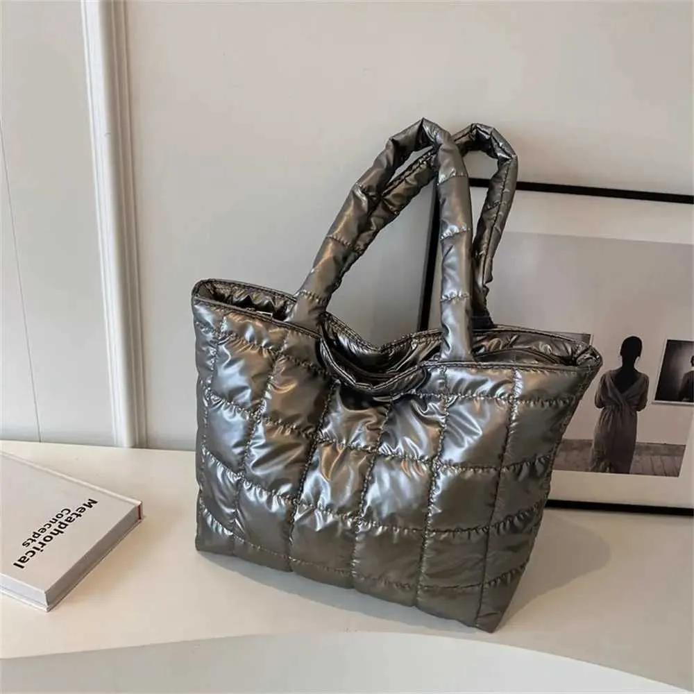 Borse da donna grandi capacità trapuntate invernali in cotone imbottito a spalla alla moda per ragazze sotto le ascelle, gonfie_voghion.com