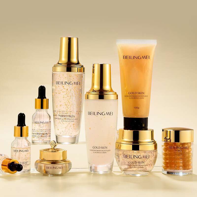 Set cosmético hidratante para el cuidado facial y contorno de ojos dorado_voghion.com