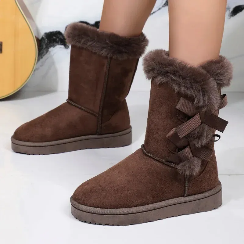Classic Plush Snow and Calf Wool Boots Warm Winter Womens Shoes 240826_voghion.com