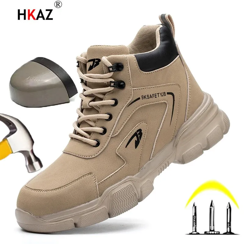 Sicherheitsschuhe für Herren mit Anti-Smash- und Pannenschutz, Arbeitsschuhe mit Stahlkappe, leicht, bequem, Sicherheitsstiefel, unzerstörbare Schuhe 240612_voghion.com