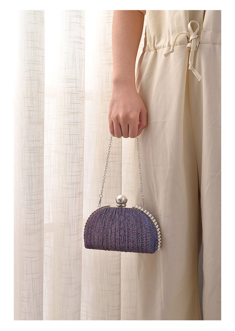 Nuova borsa a mano versatile di alta qualità con pieghe nere da sera e da sera, con perle, da sera_voghion.com