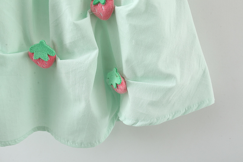 Baby Green Dress Baby Girl Strawberry Decorative Cotton Dress For 0-3 Years Old Kids_voghion.com