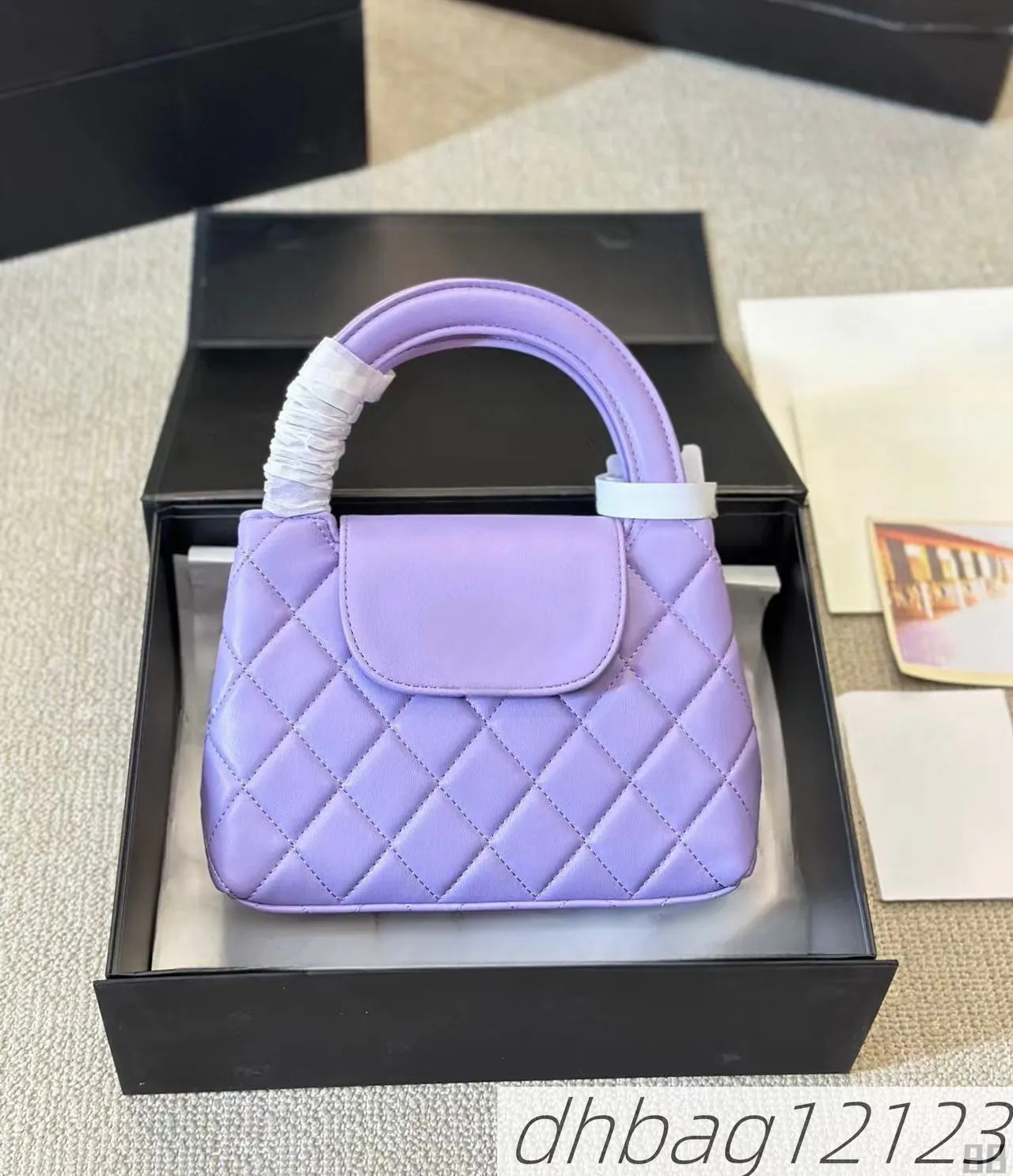 Sac à bandoulière portable en cuir de mouton pour femme, avec grille en métal doré, boucle CC, chaîne matelassée luxueuse_voghion.com