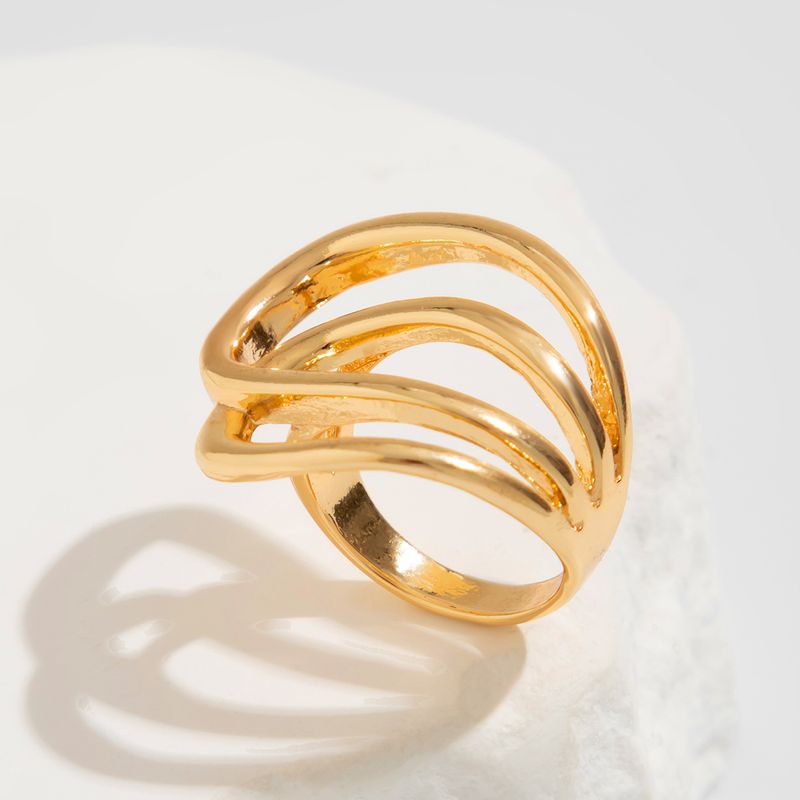 Braccialetto con doppio anello con specchio geometrico esagerato alla moda e design aperto Sense Hug_voghion.com
