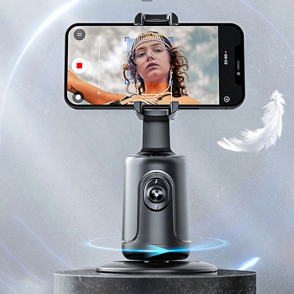 360° rotation intelligent følg gimbal stabilisator AI kameragenkendelse krop ansigtssporing til live fotografoptagelse_voghion.com