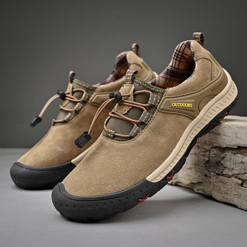 Outdoor Hiking Sneakers Sping Casual Men Shoes Breathable Suede Leather Anti-skid Walking Shoe Hot Sale Footwear_voghion.com