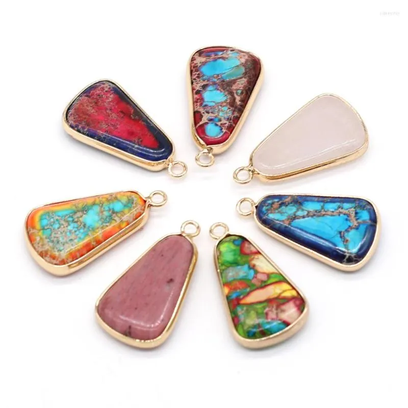 Collane con ciondolo Pietre semipreziose naturali Una varietà di Phnom Penh Trapezoidale Boutique Creazione fai da te Moda Charm_voghion.com