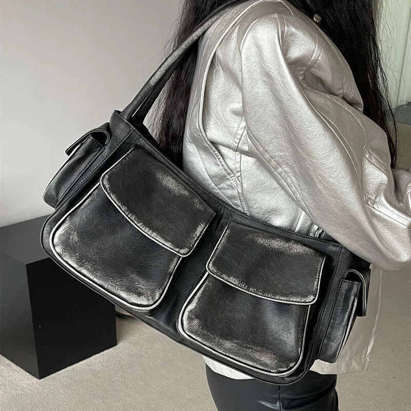 Vintage Y2k Women's Underarm Designer Large Capacity Handbag Wallet New Motorcycle and Bicycle Multi Pocket Shoulder_voghion.com