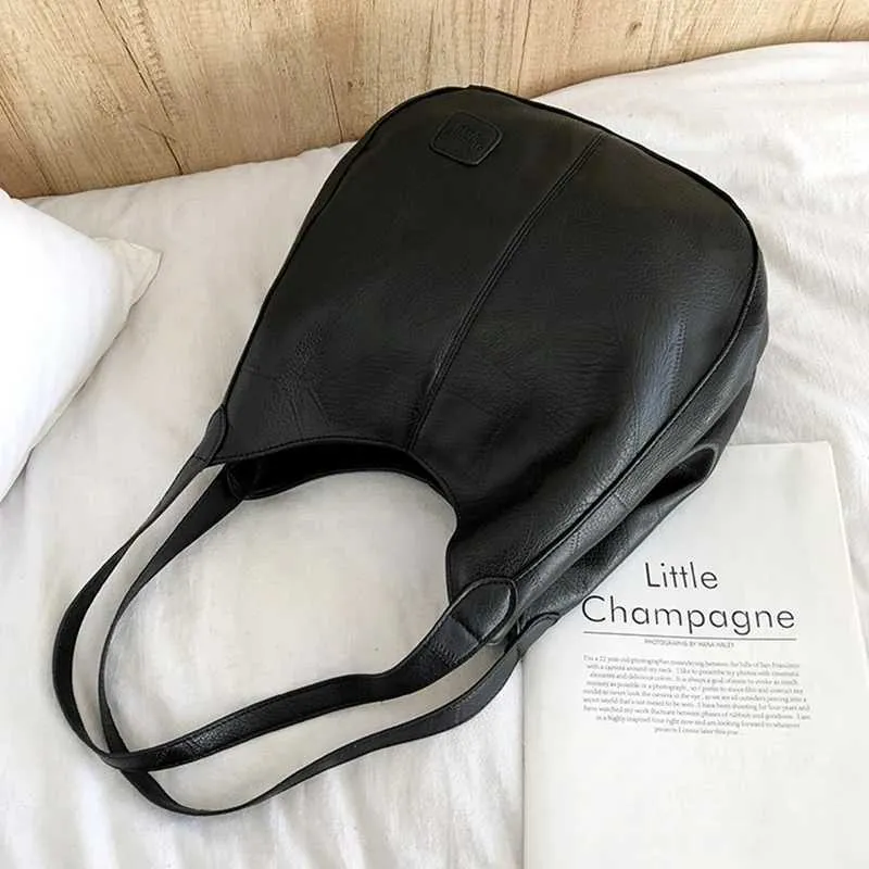 Women Vintage Shoulder Bag Designers PU Leather Handbags Female Top-handle Hobo Bags Fashion Brand Large Capacity_voghion.com