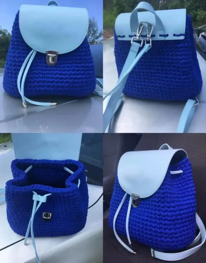 1 tracolla per borsa fatta a mano, set di fondi in pelle intrecciata con accessori hardware per zaino fai da te 240725_voghion.com