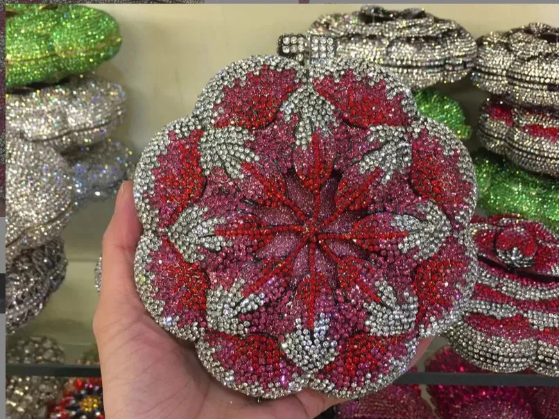 Multicolored Women Stones wer Clutch Purse Evening Bags Wedding Handbag Party Bridal Rhies Handbags Dia Minaudiere_voghion.com