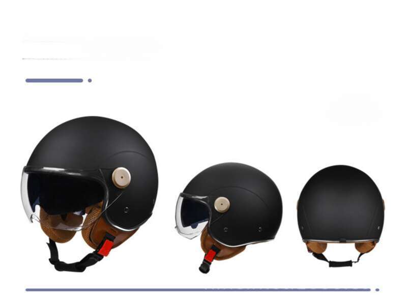 3C Certified Dual Mirror Motorcycle Half Men Women, Lightweight For All Seasons, Sun Protection And Warm Safety Helmet_voghion.com
