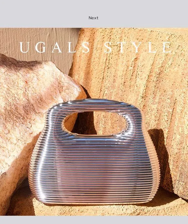 Borsa a tracolla da donna con motivo a onde a righe quadrate, in acrilico, da sera, per feste di nozze_voghion.com