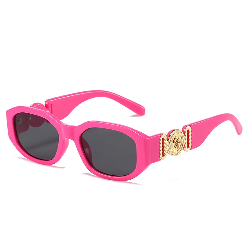 Märkesdesigner Vintage ovala djuprosa solglasögon för kvinnor Klassiska stora bågar Fuchsia solglasögon för kvinnor rosa röda glasögon_voghion.com