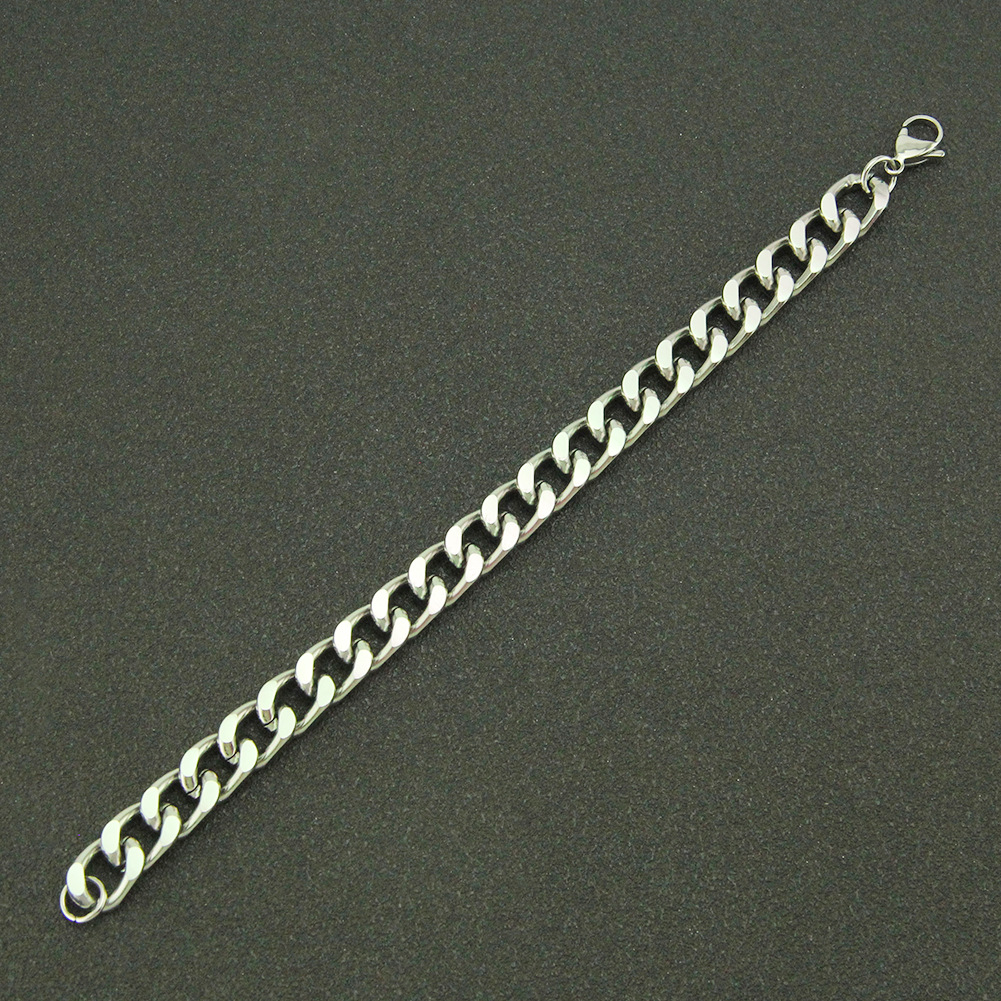 INS Simple Smooth Cuban Chain Light Luxury Men's Bangle Personality Versatile Three-Dimensional Trendy Bracelet_voghion.com