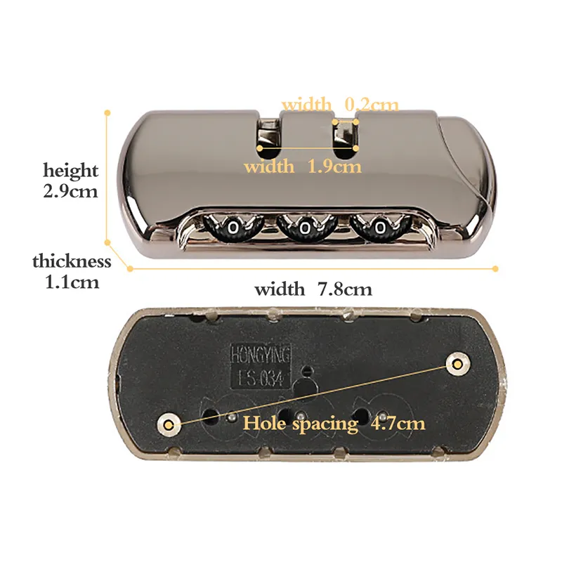 3 Digit Combination Padlock Accessories For Bags Lage Suitcase Travel Bag Code Lock_voghion.com