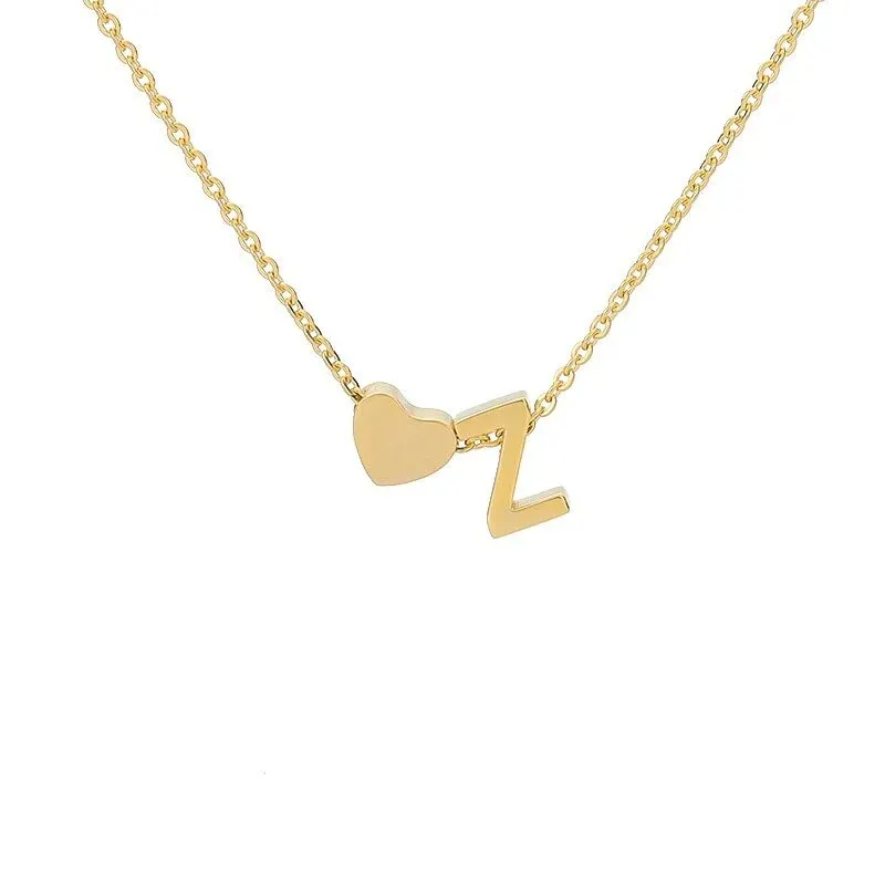 Fashion designer for woman tiny heart love choker gold sier color letter necklace jewelry custom chain_voghion.com