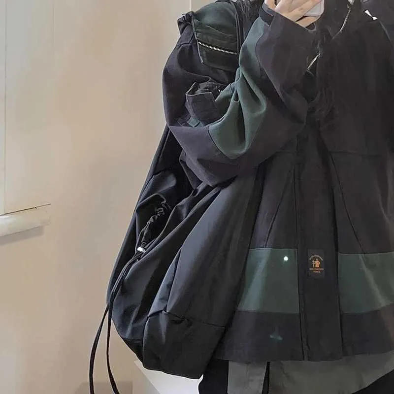Borsa a tracolla da donna in nylon di grande capacità, leggera, casual, tinta unita, con tracolla, hobo bag firmata C241211_voghion.com
