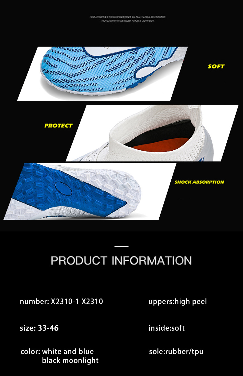 Soccer shoes Men's and women's spike crushing student game training shoes_voghion.com