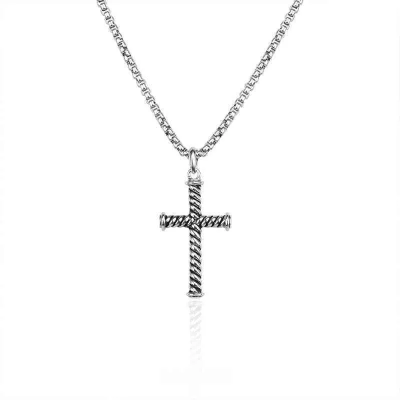 Collana con pendente a croce ritorta gioiello unisex per coppie_voghion.com
