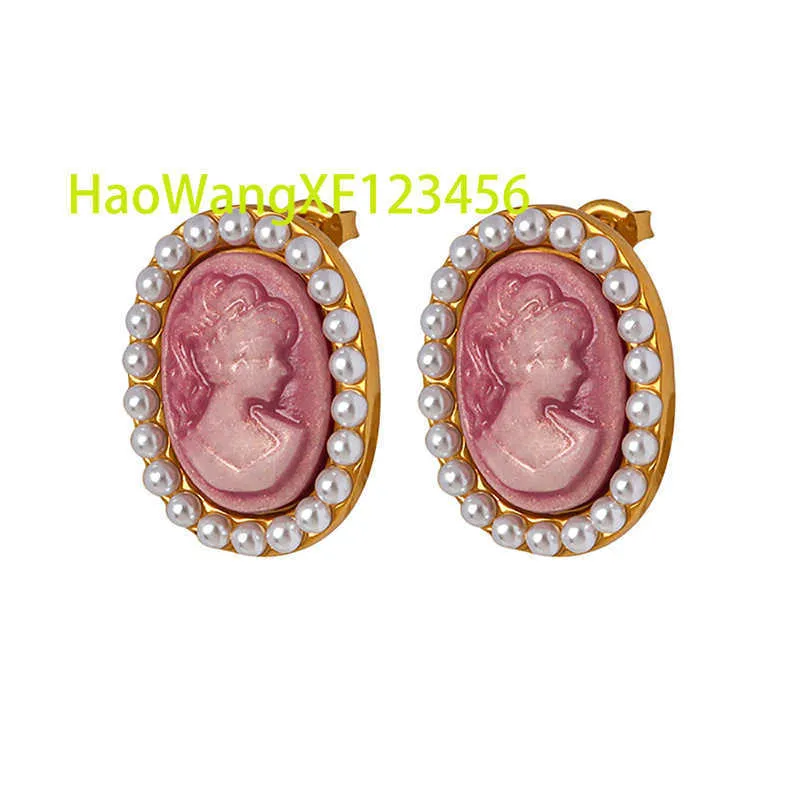 Orecchini perla vintage stile francese placcati oro per donna_voghion.com