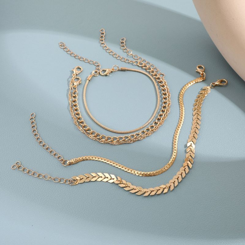 Boheemse minimalistische hand sieraden metalen dames set 6 multi layer ketting eenvoudige armband_voghion.com
