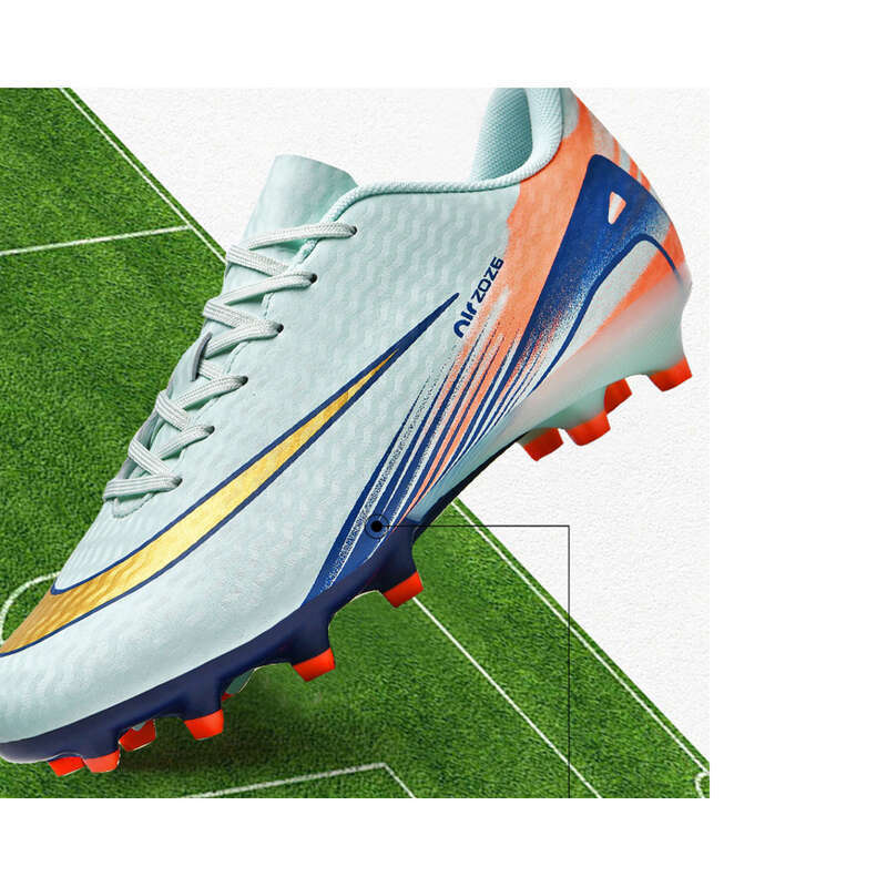 Paire de chaussures de football à crampons longs et cassants, en cuir synthétique imperméable et à haute résistance au pelage_voghion.com