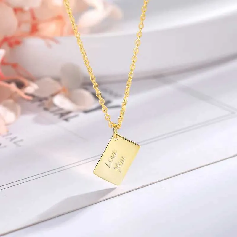 Envelope Locket Necklace With Rose Gold Secret Message Pendant_voghion.com