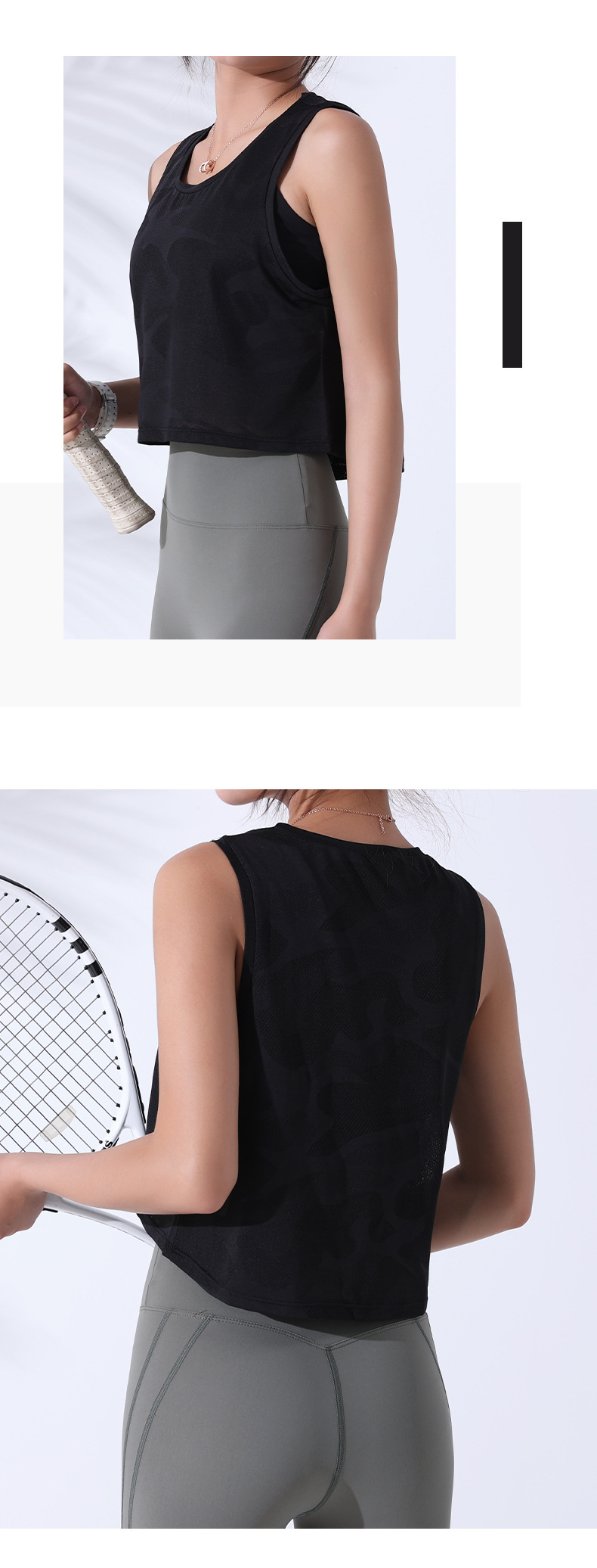 Love Run – débardeur de sport mignon pour femmes, col rond, camouflage, course à pied, Fitness, Yoga, haut sans manches_voghion.com