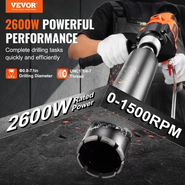 Core Drill Machine 2.03–18 Cm Dia 2600W Handheld Rig_voghion.com