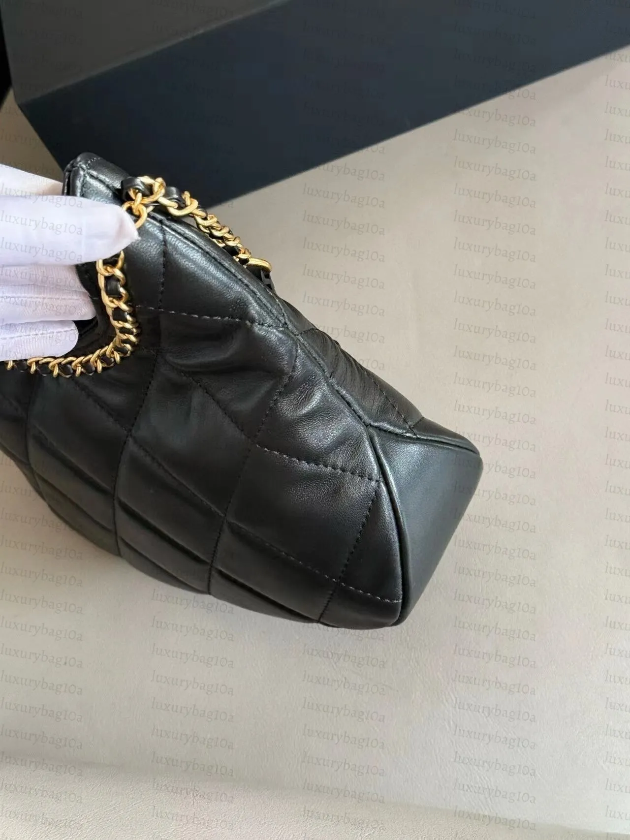Leather Handbags Soft Sheepskin Shoulder - Quilted Design Women's Hobo Bag With Bowknot Straps, 2617cm_voghion.com