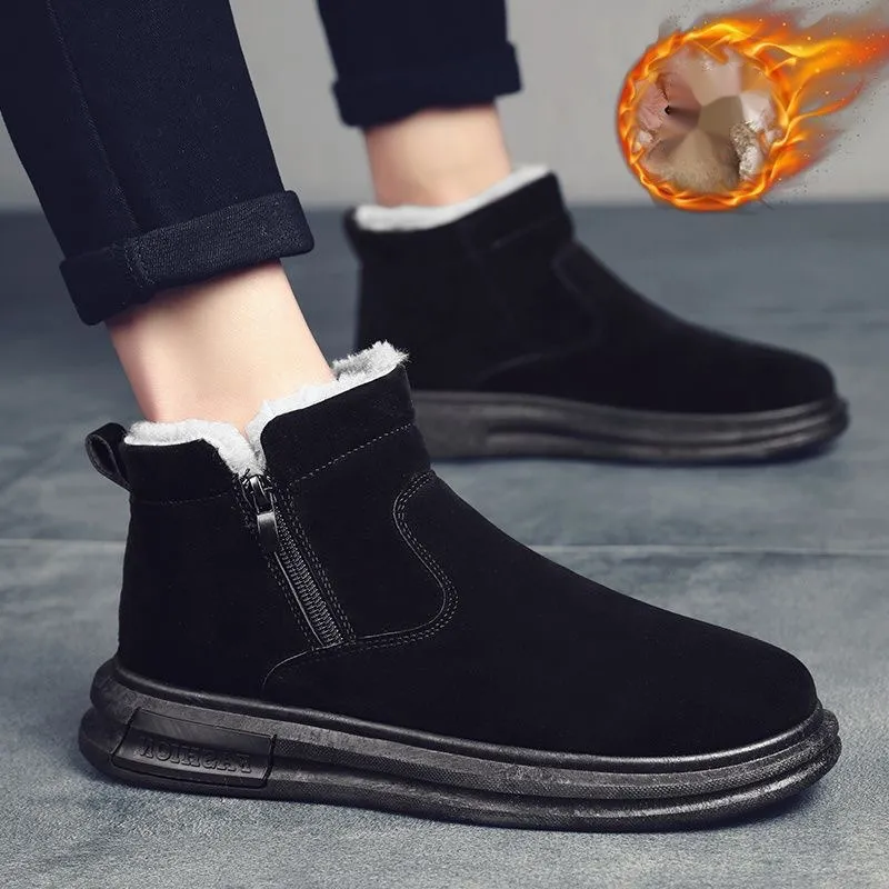 Grenzüberschreitender Großhandel neuer Winter-High-Top-Designer-Herrenschuhe Mode Schnee mit Plüsch dicker seitlicher Reißverschluss kalt_voghion.com