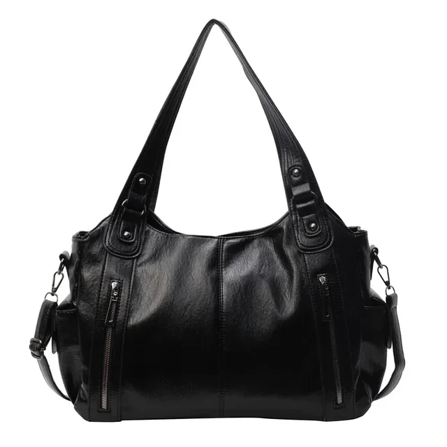 Soft Interior Compartment Shoulder 2024 High Quality Contrating Color Bag for Women Fahion Zipper Pu Women'_voghion.com