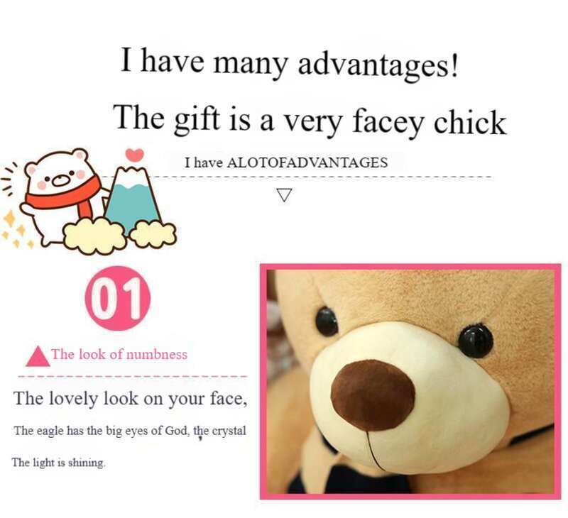 Brinquedo de pelúcia, grande e fofo urso dormindo com abraço, presente de aniversário para meninas_voghion.com
