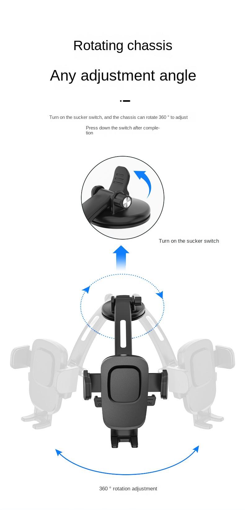 Neuer Handyhalter mit Saugnapf für das Armaturenbrett, Navigationshalterung für die Windschutzscheibe, Halterung mit automatischer Verriegelung_voghion.com