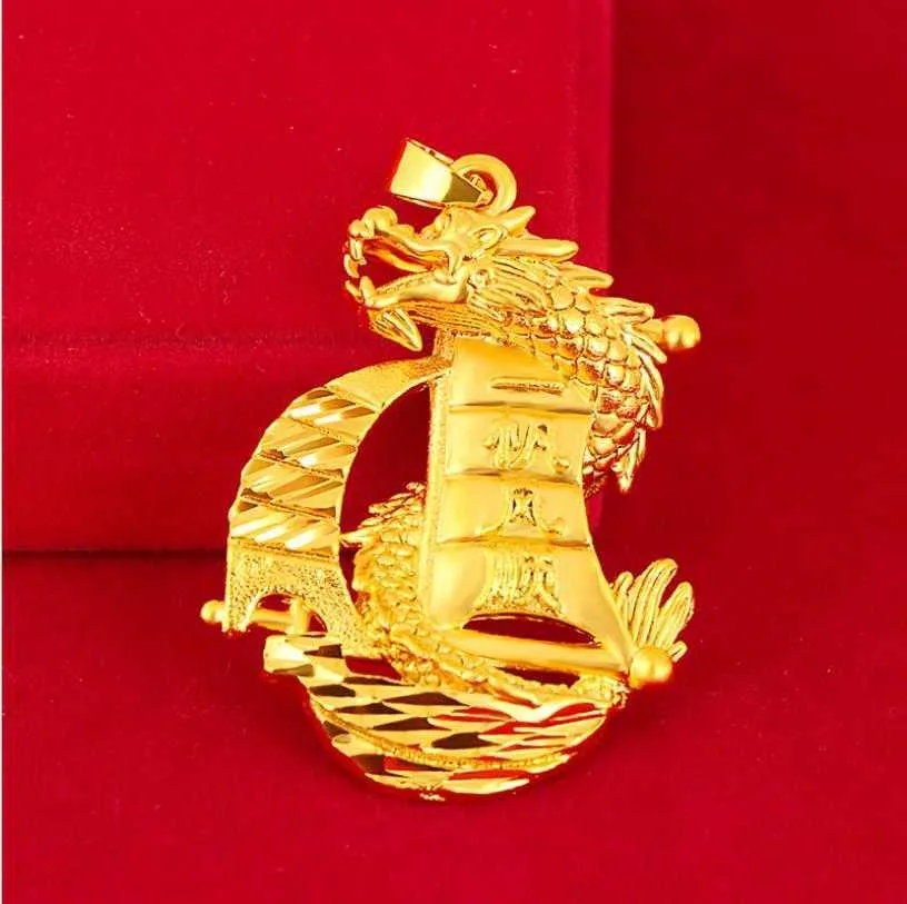 Männlicher Anhänger, klassischer massiver Gold gefüllter Männer-Anhänger aus Gelbgold für Männer, Partyschmuck, L2404_voghion.com