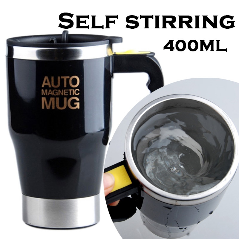 Tazza di miscelazione auto-mescolante da 400 ml Tazza di miscelazione magnetica per caffè e latte Tazza di miscelazione in acciaio inossidabile Tazza di acqua con isolamento termico_voghion.com